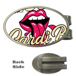 Music Hip Hop Text Black White 3d Money Clips (Oval) 
