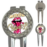Music Hip Hop Text Black White 3d 3-in-1 Golf Divots