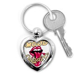 Music Hip Hop Text Black White 3d Key Chain (Heart)