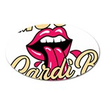 Music Hip Hop Text Black White 3d Oval Magnet