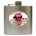 Music Hip Hop Text Black White 3d Hip Flask (6 oz)