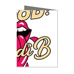 Music Hip Hop Text Black White 3d Mini Greeting Cards (Pkg of 8)