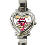 Music Hip Hop Text Black White 3d Heart Italian Charm Watch