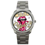 Music Hip Hop Text Black White 3d Sport Metal Watch