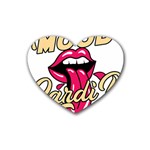 Music Hip Hop Text Black White 3d Rubber Heart Coaster (4 pack)