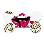 Music Hip Hop Text Black White 3d Dog Tag Bone (One Side)