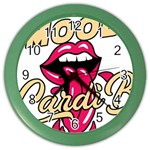 Music Hip Hop Text Black White 3d Color Wall Clock