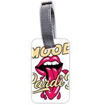 Music Hip Hop Text Black White 3d Luggage Tag (two sides)