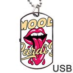 Music Hip Hop Text Black White 3d Dog Tag USB Flash (One Side)
