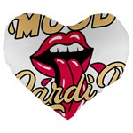 Music Hip Hop Text Black White 3d Large 19  Premium Heart Shape Cushions
