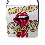 Music Hip Hop Text Black White 3d Flap Closure Messenger Bag (L)