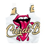 Music Hip Hop Text Black White 3d Full Print Recycle Bag (L)