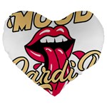 Music Hip Hop Text Black White 3d Large 19  Premium Flano Heart Shape Cushions
