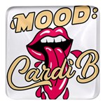 Music Hip Hop Text Black White 3d Square Glass Fridge Magnet (4 pack)