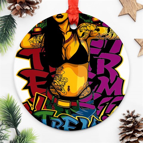 Xtreme Skateboard Graffiti Ornament (Round) from ArtsNow.com Front