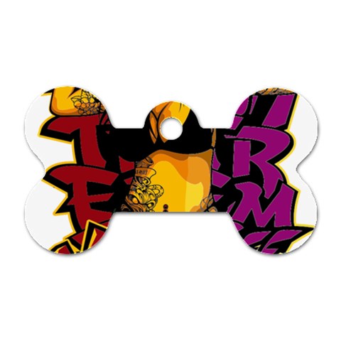 Xtreme Skateboard Graffiti Dog Tag Bone (Two Sides) from ArtsNow.com Front
