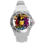 Xtreme Skateboard Graffiti Round Plastic Sport Watch (L)