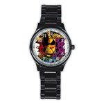 Xtreme Skateboard Graffiti Stainless Steel Round Watch