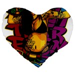 Xtreme Skateboard Graffiti Large 19  Premium Flano Heart Shape Cushions