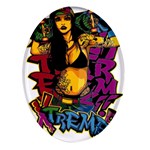 Xtreme Skateboard Graffiti Oval Glass Fridge Magnet (4 pack)