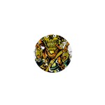 Cowboy Skeleton With Gun Illustration 1  Mini Magnets