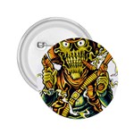 Cowboy Skeleton With Gun Illustration 2.25  Buttons