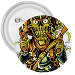 Cowboy Skeleton With Gun Illustration 3  Buttons