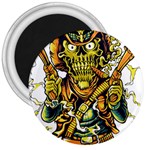Cowboy Skeleton With Gun Illustration 3  Magnets