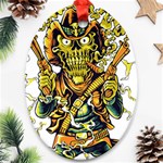 Cowboy Skeleton With Gun Illustration Ornament (Oval)