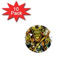 Cowboy Skeleton With Gun Illustration 1  Mini Magnet (10 pack) 
