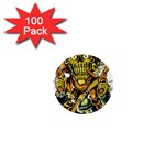 Cowboy Skeleton With Gun Illustration 1  Mini Buttons (100 pack) 