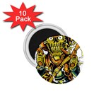 Cowboy Skeleton With Gun Illustration 1.75  Magnets (10 pack) 