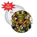 Cowboy Skeleton With Gun Illustration 2.25  Buttons (10 pack) 