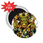 Cowboy Skeleton With Gun Illustration 2.25  Magnets (10 pack) 