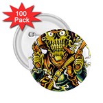Cowboy Skeleton With Gun Illustration 2.25  Buttons (100 pack) 