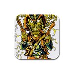 Cowboy Skeleton With Gun Illustration Rubber Square Coaster (4 pack)