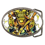 Cowboy Skeleton With Gun Illustration Belt Buckles