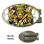Cowboy Skeleton With Gun Illustration Money Clips (Oval) 