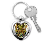 Cowboy Skeleton With Gun Illustration Key Chain (Heart)