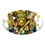 Cowboy Skeleton With Gun Illustration Oval Magnet