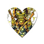 Cowboy Skeleton With Gun Illustration Heart Magnet