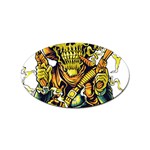 Cowboy Skeleton With Gun Illustration Sticker Oval (100 pack)