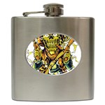 Cowboy Skeleton With Gun Illustration Hip Flask (6 oz)