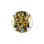 Cowboy Skeleton With Gun Illustration Golf Ball Marker