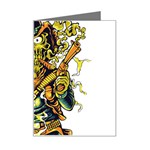 Cowboy Skeleton With Gun Illustration Mini Greeting Card