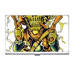 Cowboy Skeleton With Gun Illustration Business Card Holder