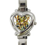 Cowboy Skeleton With Gun Illustration Heart Italian Charm Watch