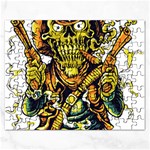 Cowboy Skeleton With Gun Illustration Rectangular Jigsaw Puzzl