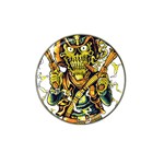 Cowboy Skeleton With Gun Illustration Hat Clip Ball Marker (4 pack)