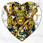 Cowboy Skeleton With Gun Illustration Jigsaw Puzzle (Heart)